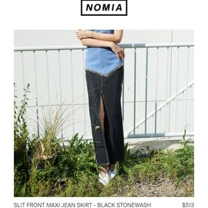 Nomia Slit Front Maxi Denim Jean Skirt 8